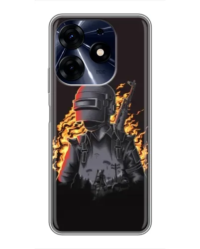 Чехол для TECNO Spark 10c с картинкой «PUBG — огненный силуэт» Чехол для TECNO Spark 10c с картинкой «PUBG — огненный силуэт»