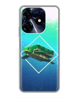 Чохол для TECNO Spark 10c з картинкою «Черепаха Minecraft»