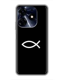 Чехол для TECNO Spark 10c с картинкой «Символ рыбы Jesus»
