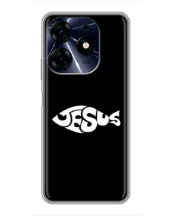 Чехол для TECNO Spark 10c с картинкой «Рыба Jesus»