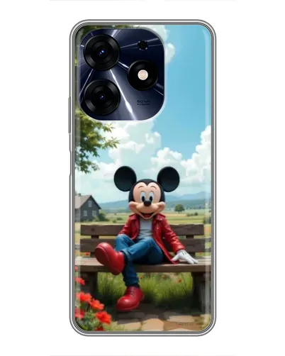 Чехол для TECNO Spark 10c с картинкой «Микки на скамейке»