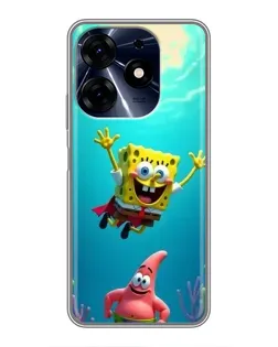 Чохол для TECNO Spark 10c з картинкою «Спанч Боб під водою»