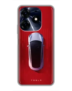 Чехол для TECNO Spark 10c с картинкой «Tesla Top View»