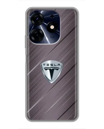 Чехол для TECNO Spark 10c с картинкой «Металлическая текстура Tesla»