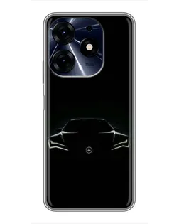 Чехол для TECNO Spark 10c с картинкой «Mercedes — силуэт авто»