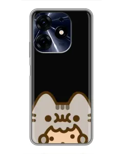 Чехол для TECNO Spark 10c с картинкой «Пушин на черном»