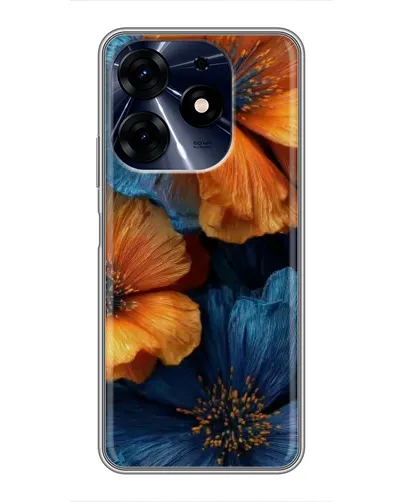 Чехол для TECNO Spark 10c с картинкой «Яркая сине-оранжевая флора» Чехол для TECNO Spark 10c с картинкой «Яркая сине-оранжевая флора»