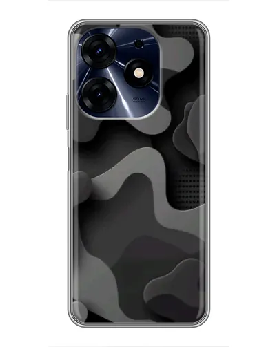 Чехол для TECNO Spark 10c с картинкой «Темный абстрактный камуфляж»