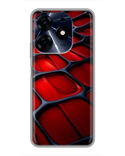 Чехол для TECNO Spark 10c с картинкой «Красная глянцевая сетка»