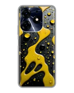 Чехол для TECNO Spark 10c с картинкой «Жидкое желтое золото»