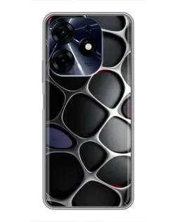 Чехол для TECNO Spark 10c с картинкой «Объемная темная решетка»