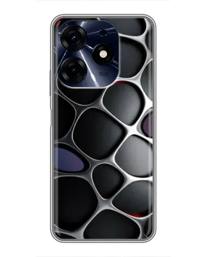 Чехол для TECNO Spark 10c с картинкой «Объемная темная решетка»