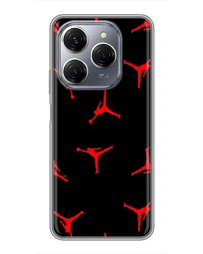 Чехол для TECNO Spark 20 Pro с картинкой «Jordan Red Pattern» Чехол для TECNO Spark 20 Pro с картинкой «Jordan Red Pattern»