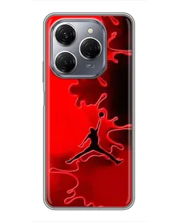 Чехол для TECNO Spark 20 Pro с картинкой «Jordan Red Smoke»