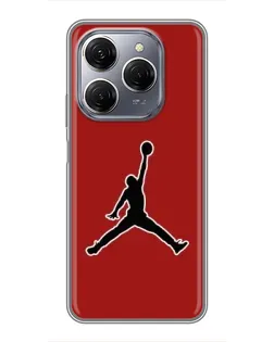 Чехол для TECNO Spark 20 Pro с картинкой «Jordan Red Back»