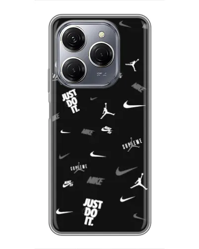 Чехол для TECNO Spark 20 Pro с картинкой «Nike Black Pattern» Чехол для TECNO Spark 20 Pro с картинкой «Nike Black Pattern»