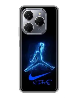Чехол для TECNO Spark 20 Pro с картинкой «Jordan Neon Blue»