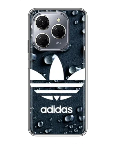 Чехол для TECNO Spark 20 Pro с картинкой «Adidas Trefoil Blue»