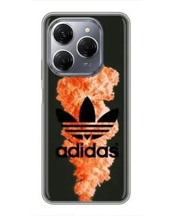 Чехол для TECNO Spark 20 Pro с картинкой «Оранжевый дым Adidas»