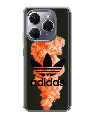 Чехол для TECNO Spark 20 Pro с картинкой «Оранжевый дым Adidas»