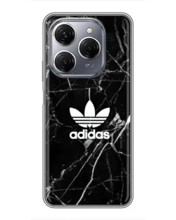 Чехол для TECNO Spark 20 Pro с картинкой «Белый мрамор Adidas»