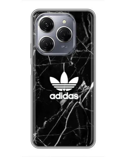 Чехол для TECNO Spark 20 Pro с картинкой «Белый мрамор Adidas»