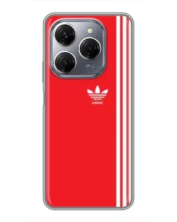 Чехол для TECNO Spark 20 Pro с картинкой «Красный минимализм Adidas»