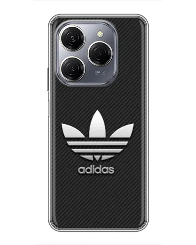 Чехол для TECNO Spark 20 Pro с картинкой «Adidas Карбоновая текстура»