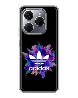 Чехол для TECNO Spark 20 Pro с картинкой «Взрыв красок Adidas»