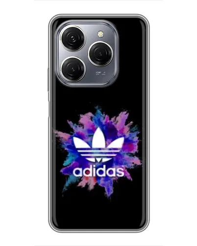 Чехол для TECNO Spark 20 Pro с картинкой «Взрыв красок Adidas»