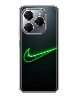 Чехол для TECNO Spark 20 Pro с картинкой «Неоновый контур Nike»