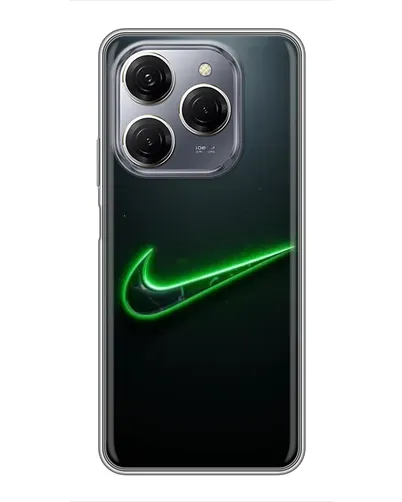 Чехол для TECNO Spark 20 Pro с картинкой «Неоновый контур Nike»