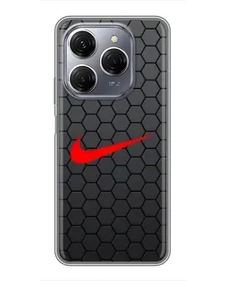 Чохол для TECNO Spark 20 Pro з картинкою «Nike — карбонова сітка»