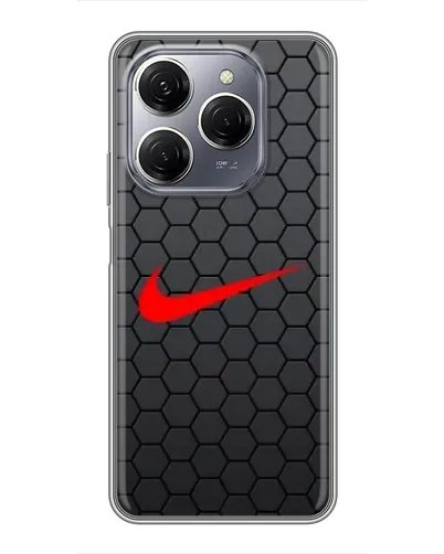 Чехол для TECNO Spark 20 Pro с картинкой «Nike — карбоновая сетка»