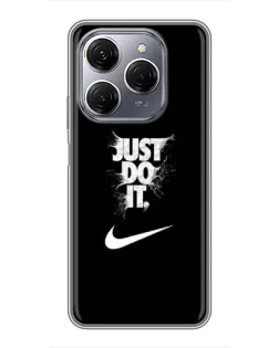 Чехол для TECNO Spark 20 Pro с картинкой «Текстовый принт Nike»