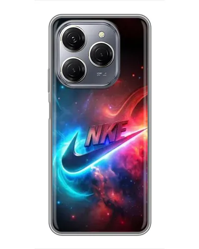 Чехол для TECNO Spark 20 Pro с картинкой «Огненный логотип Nike»