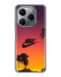 Чехол для TECNO Spark 20 Pro с картинкой «Nike на закате солнца»