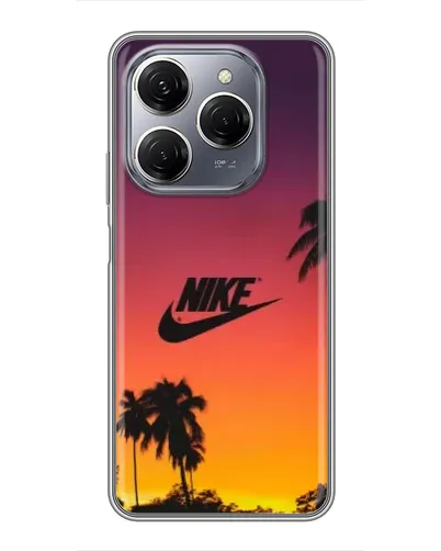 Чехол для TECNO Spark 20 Pro с картинкой «Nike на закате солнца»