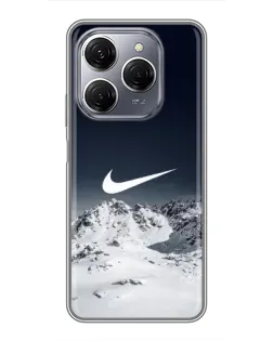 Чехол для TECNO Spark 20 Pro с картинкой «Nike — зимние горы»