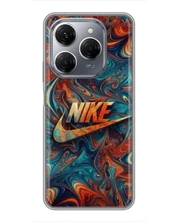 Чехол для TECNO Spark 20 Pro с картинкой «Nike в абстракции»