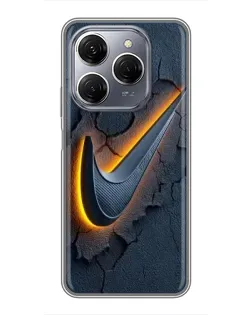 Чехол для TECNO Spark 20 Pro с картинкой «Объемный логотип Найк»