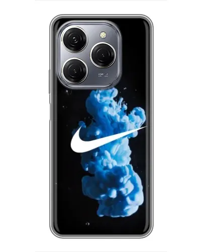 Чехол для TECNO Spark 20 Pro с картинкой «Nike и синий дым»
