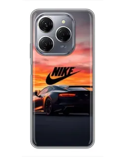 Чехол для TECNO Spark 20 Pro с картинкой «Nike и суперкар»