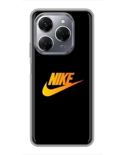 Чехол для TECNO Spark 20 Pro с картинкой «Золотой логотип Nike»