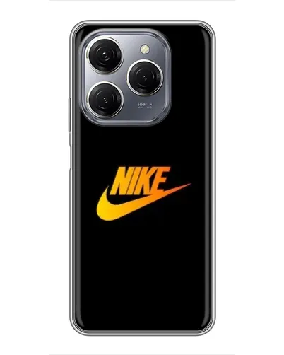 Чехол для TECNO Spark 20 Pro с картинкой «Золотой логотип Nike»