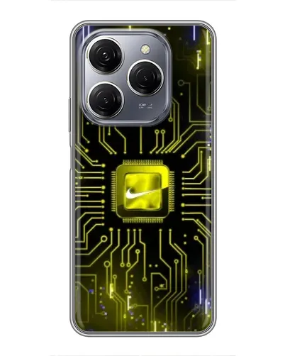 Чехол для TECNO Spark 20 Pro с картинкой «Nike — золотая искра»