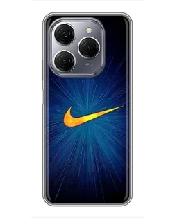 Чехол для TECNO Spark 20 Pro с картинкой «Синий пульс Nike»