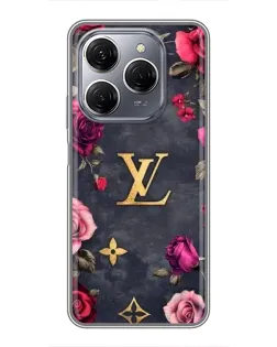 Чохол для TECNO Spark 20 Pro з картинкою «Квітковий Louis Vuitton»