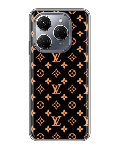 Чехол для TECNO Spark 20 Pro с картинкой «Золотая монограмма LV»
