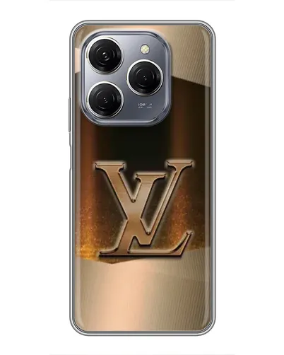 Чехол для TECNO Spark 20 Pro с картинкой «LV — золотое сияние»
